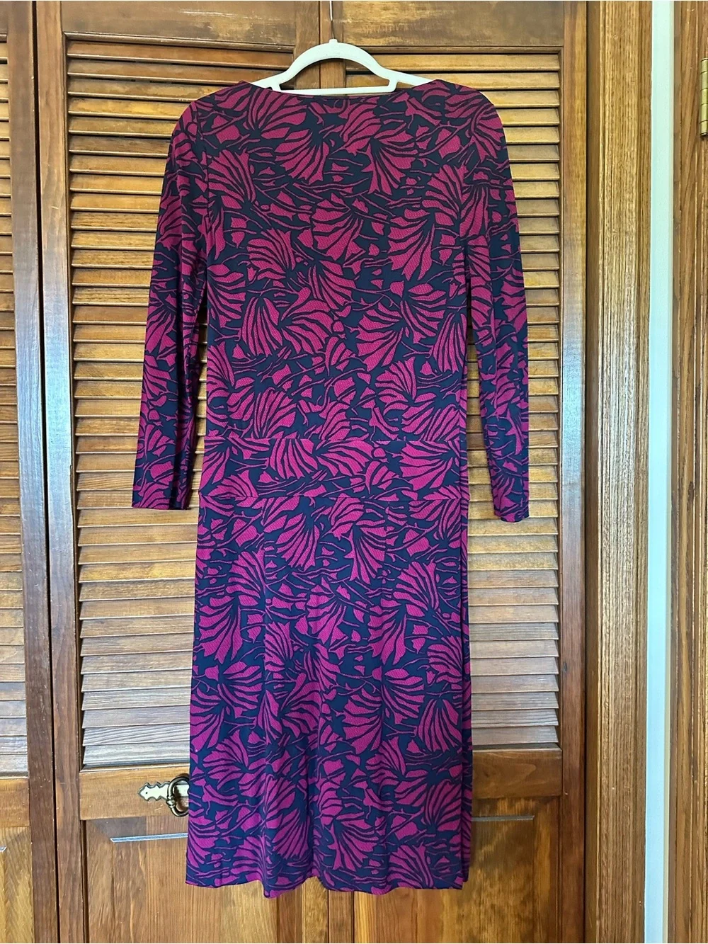 Tory Burch Etta Blouson Midi Dress in Berry and Navy Floral size medium